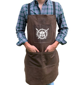 Personnalisez votre propre conception de logo Meilleure vente Tabliers en cuir imperméable sans manches confortables avec poches avant à sangle réglable - Product Image 1