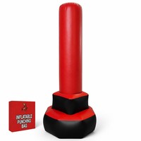 Sac de frappe gonflable pour enfants de 67 pouces, ensemble d'entraînement de boxe avec gants, rebond rapide, jouet de pratique de karaté autoportant pour la maison et la salle de sport