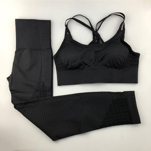 Conjunto de Yoga sin costuras de dos piezas para gimnasio, Fitness, traje de entrenamiento Adelgazante y elegante, conjunto de Yoga, mallas de Fitness para mujer y sujetador superior - Product Image 4