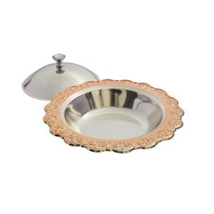 Beautiful Luxurious Metal Designer Serving Dish <b>Tray</b> With Matching Lid Housewarming Gifts New Arrival - Product Image 5