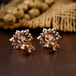 2.09 TDW rond brillant coupe étoile éclatement diamant goujon 18k or Rose labgrown diamant Hpht/Cvd diamant bijoux - Product Image 4