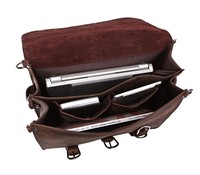 Porte-documents vintage en cuir véritable Crazy Horse unisexe, grande capacité, étui pour ordinateur portable, sac à bandoulière imperméable, pour le bureau