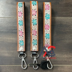 พวงกุญแจหนังวัวแท้ทำมือแบบกำหนดเอง สายคล้องมือสำหรับกระเป๋าสตางค์ กระเป๋าถือ คลัทช์ สายคล้องโทรศัพท์มือถือ - Product Image 1