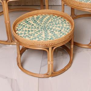 Table à thé décorative en rotin Tables basses en forme de cercle bon marché Mobilier d'intérieur fabriqué par de grands artisans - Product Image 4