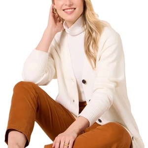 Cárdigan de Mohair Ligero y Transpirable de Manga Larga con Cuello en V y Botones Delanteros para Mujer, Venta al por Mayor - Product Image 3