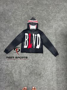 Sweat à capuche chaud d'hiver de qualité supérieure avec broderie en détresse très demandée Sweat à capuche fabriqué au Pakistan pour hommes - Product Image 4