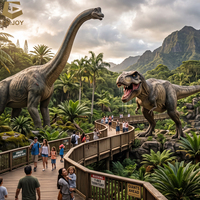 Scène d'aventure cascade animatronique clé en main avec T-Rex pour projets de zoos et de parcs à thème
