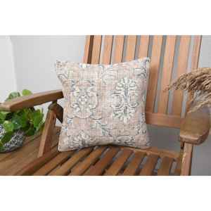 Beige Wool Kantha Patchwork <b>Pillow</b> 14x14 Inch Luxury Vintage Embroidered Fluffy Rustic Throw <b>Pillow</b> for Floor Use - Product Image 1