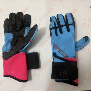 <b>Top</b> Quality <b>White</b> & Purple Color Cowhide Leather Breathable <b>Long</b> Cuff Sports Baseball Batting Gloves - Product Image 5