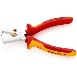 Pince à dénuder KNIPEX VDE chromée de 160 mm de long pour la gestion des câbles et accessoires, avec poignées multi-composants et ressort d'ouverture - Product Image 5