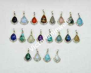 925 argent sterling massif novembre mois pierre de naissance arc-en-ciel obsidienne avec lunette réglage poire forme pendentif à breloque - Product Image 6