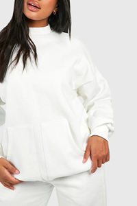 Conjunto de chándal de 2 piezas de forro polar de algodón 100% hecho a medida al por mayor para mujer, ropa de calle de peso pesado, chándal estilo Hip Hop - Product Image 5