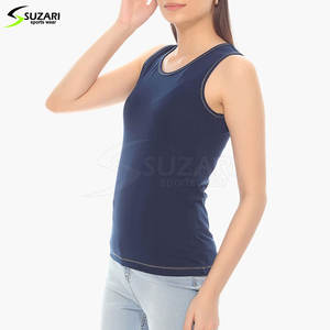 Camiseta sin mangas de patrón sólido de alta calidad para mujer de mejor estilo transpirable e informal para verano Tallas grandes Venta directa de fábrica - Product Image 3