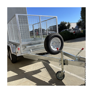 Remolque de jaula galvanizada asequible con puertas extraíbles de marco de acero fuerte y suelo resistente para transportar material - Product Image 4