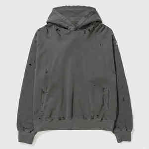 เสื้อมีฮู้ดสวมหัวสำหรับผู้ชายเสื้อฮู้ดผ้าซักกรดมีสีตัดกันปักลายบ็อกซี่สไตล์บ็อกซี่ - Product Image 4