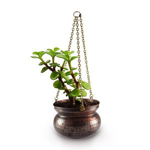Maceta hecha a mano de aspecto antiguo martillado a mano con colgante de cobre 11cm-15cm-17cm-20cm - Product Image 1