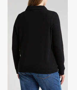 2024 Summer New Pullover Female Clothing Fashion Solid Polo Loose Long Sleeve Cotton <b>Waffle</b>-knit fabric Collared Neck Women Tee - Product Image 4