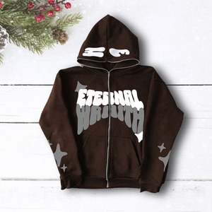 Vente en gros d'usine, sweats à capuche personnalisés pour hommes et femmes, style streetwear hip-hop, imprimés, fermeture éclair, sweats à capuche, ODM, tissu, motif de designer - Product Image 5