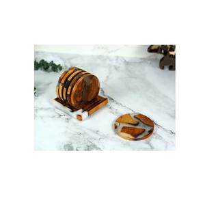 Sous-verres en résine et en bois de haute qualité avec support de forme ronde, taille personnalisée, tapis et coussins, ensemble de supports de sous-verres mignons - Product Image 1