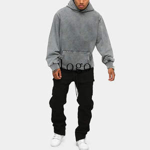 Custom <b>Rhinestone</b> Hoodie Fleece <b>Jacket</b> French Terry Cotton Vintage Distressed Pullover Hoodie - Product Image 3