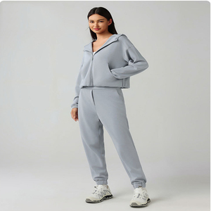 Conjunto personalizado de alta calidad con capucha y Jogger para mujer, chándal, chándal, conjuntos de fitness para deportes - Product Image 5