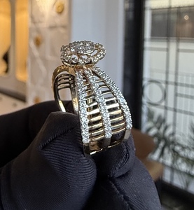 Bague pour femme en diamant naturel véritable en or massif 14K 18K avec taille ronde brillante certifiée par un tiers pour fiançailles ou cadeau - Product Image 6