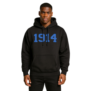 Sudadera con Capucha Negra de Algodón de la Fraternidad Griega Phi Beta Sigma, Año de Fundación 1914, Bordado Personalizado Divine Nine HBCU - Product Image 1