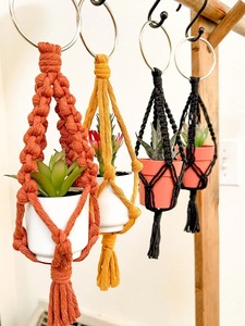 High Quality <b>Mini</b> Boho Macrame <b>Plant</b> Hanger Handwoven for Home and Garden Decor for Car Decor Wholesale - Product Image 6