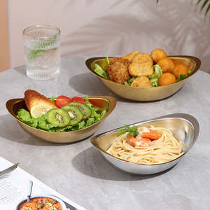 Elegant metal serving bowl for modern kitchen dining <b>table</b> and home decor use - Product Image 3