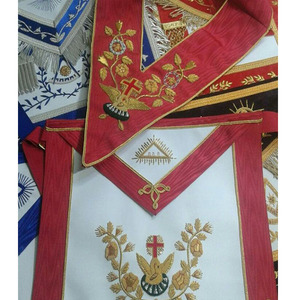 Masonic regalia สายสะพายกุหลาบ30th องศาผ้าคาดเอวปักลายด้วยมือสีดำผ่านมาโดยช่างก่ออิฐผ้ากันเปื้อนผ้าไหมสีฟ้าปักเงิน - Product Image 2