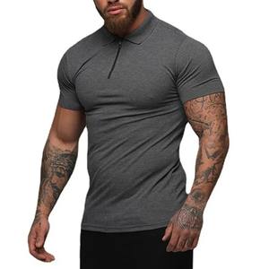 Nueva Camiseta Polo de Verano para Hombre, Camiseta Deportiva de Algodón Elástico, Polo Masculino con Cierre, Manga Corta, Corte Ajustado, Ropa Informal para Gimnasio - Product Image 3