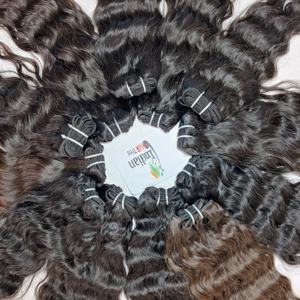 Extensions de cheveux humains indiens bruts non traités à 100 %, ondulés, vierges, avec cuticules alignées, styles bouclés en vagues profondes lâches, naturels - Product Image 5