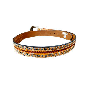 Cinturón de Cuero Formal Exclusivo Unisex, Clásico, Vintage, Occidental, con Herramientas Hechas a Mano, Doble Tira de Cuero, Tachuelas, Cuero Vacuno Genuino Importado - Product Image 3