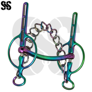 2026 Rainbow Color Hand Made Durable Lightweight High-quality Stainless Steel Horse Bits Stable Side Support Prevents Bit - Product Image 2