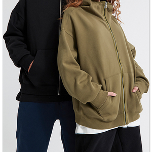 High Quality Wholesale Heavy Basic <b>Plain</b> Pullover Sweatshirts Knitted Digital Printing Men's Blank Zip up Essentials <b>Hoodie</b> - Product Image 3