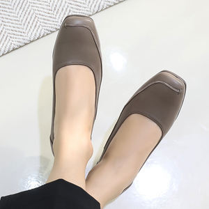 [JSHOE] Zapatos de Tacón Medio Cómodos de Piel de Oveja Genuina Hechos a Mano con Punta Cuadrada para Mujer - Product Image 5