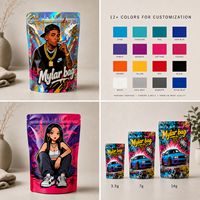 Sacs Mylar personnalisés avec boîtes lenticulaires 3D, impression numérique, pochettes refermables à fermeture éclair pour kits de lancement de marque, emballage vide uniquement