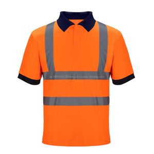 Men's Custom Logo Hi Vis for <b>Polo</b> Shirt 100% Short Sleeve Reflective Safety Clothing Long Length Security Work T Shirts Solid - Product Image 1
