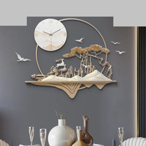 ใหม่นาฬิกาติดผนังสีทองหรูหราน้ำหนักเบานาฬิกาดิจิตอลขนาดใหญ่สุดสร้างสรรค์สำหรับบ้านนาฬิกาโลหะติดผนังแบบเรียบง่ายทันสมัย - Product Image 6