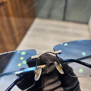 Venta caliente totalmente helado Bling VS Moissanite tachonado vidrio cielo azul 1 Fila puente de diamante marco inoxidable antirreflectante - Product Image 3