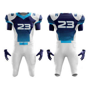 Coussinets sublimés à impression personnalisée avec logo de club Uniformes de football américain pour ensembles de vêtements d'équipe - Product Image 3