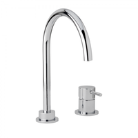 Robinet mélangeur monotrou VF HOME DECOR 100% laiton italien, finition brossée, montage sur plan, cartouche en acier inoxydable, design moderne