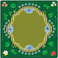 Tapis de table de mahjong LuxJong moderne, peint à la main, insonorisant, antidérapant, en polyester, personnalisable