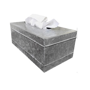 กล่องทิชชู่ขัดโลหะ,กล่องทิชชู่โลหะตกแต่งบ้านแบบโบราณสีดำ - Product Image 2