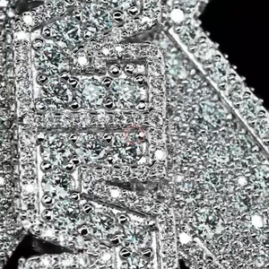 925 plata esterlina chapada en oro nombre personalizado X925 VVS moissanita Natural regalo religioso Hip-Hop joyería fina colgantes encantos - Product Image 5