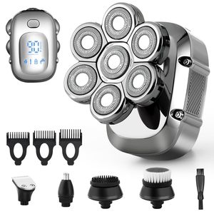 Rasoir électrique à longue autonomie pour hommes chauves, rotatif, utilisation humide/sèche, kit de toilettage étanche IPX7 pour le corps, avec têtes de rechange - Product Image 3
