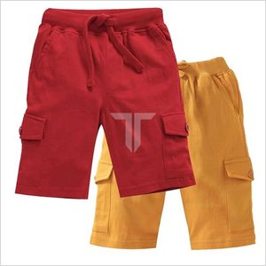 2024 Fabricantes profesionales High Street Style Boys Pantalones cortos de carga de punto sólido Transpirable Multi-Bolsillo Straight Stringer - Product Image 6