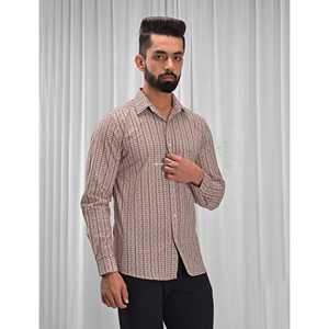 Chemise pour homme, 100% coton, imprimée avec des motifs floraux à pois, décontractée, manches longues, options de tissu popeline Oxford, fabrication ODM/OEM - Product Image 4