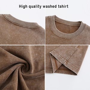 Vente en gros T-shirt délavé à l'acide vintage surdimensionné à épaules tombantes T-shirt surdimensionné de gymnastique vierge Chemise de gymnastique personnalisée en coton pour hommes - Product Image 2