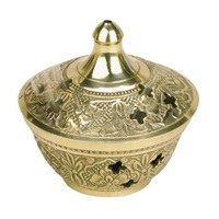 Ensemble de 2 brûleurs d'encens décoratifs en laiton chauffe-encensoir à charbon de bois brûleur d'encens suspendu en cuivre antique et argent
